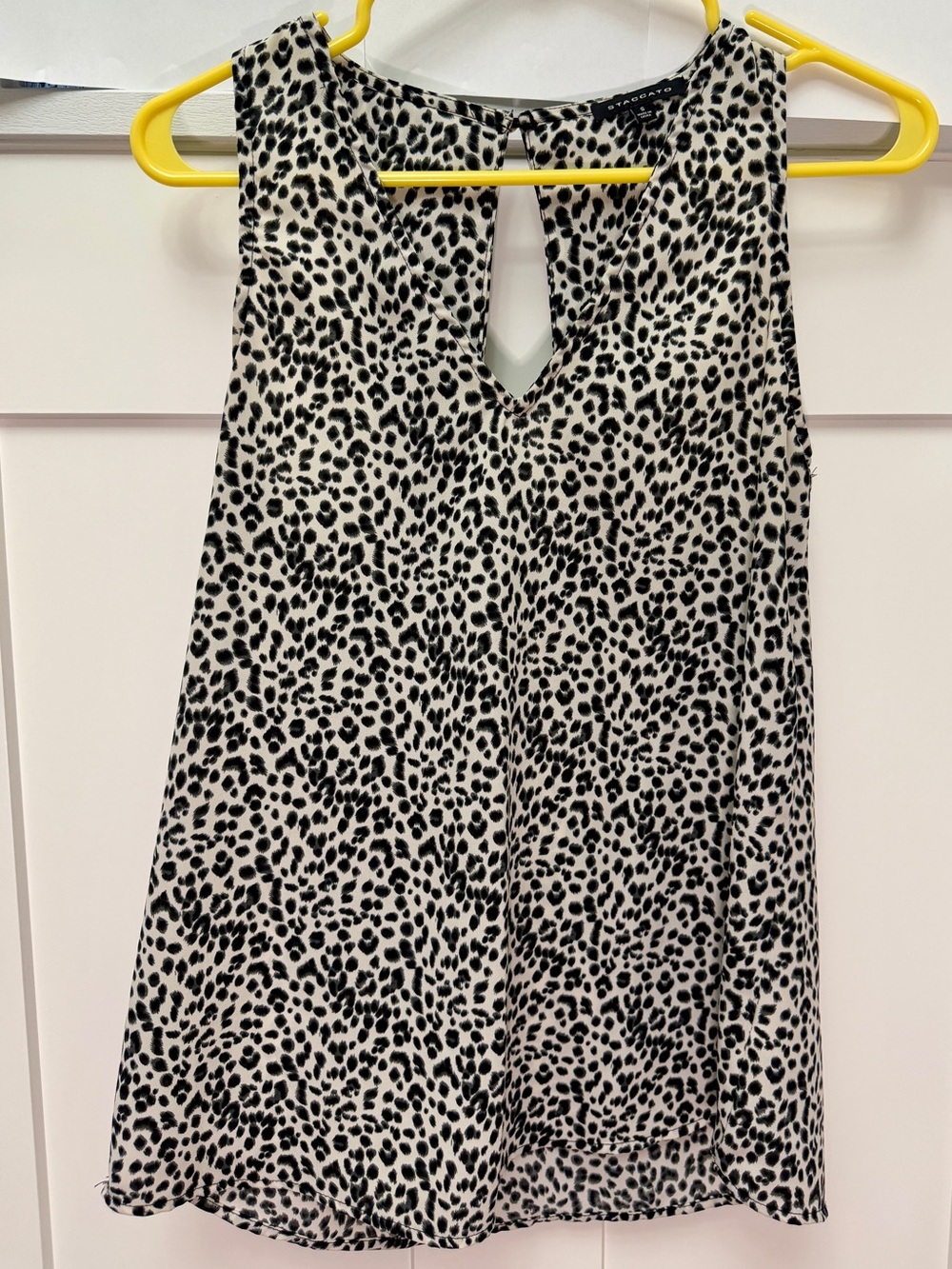 Staccato Black and White Leopard Print Blouse